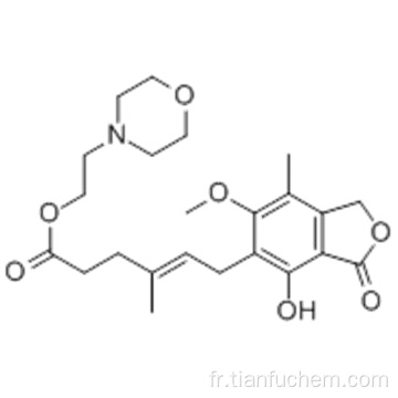 Acide 6- (1,3-dihydro-4-hydroxy-6-méthoxy-7-méthyl-3-oxo-5-isobenzofuranyl) -4-méthyl-, 2- (4-morpholinyl) éthyle de l&#39;acide 4-méthylique, (57192175,4E) - CAS 128794-94-5